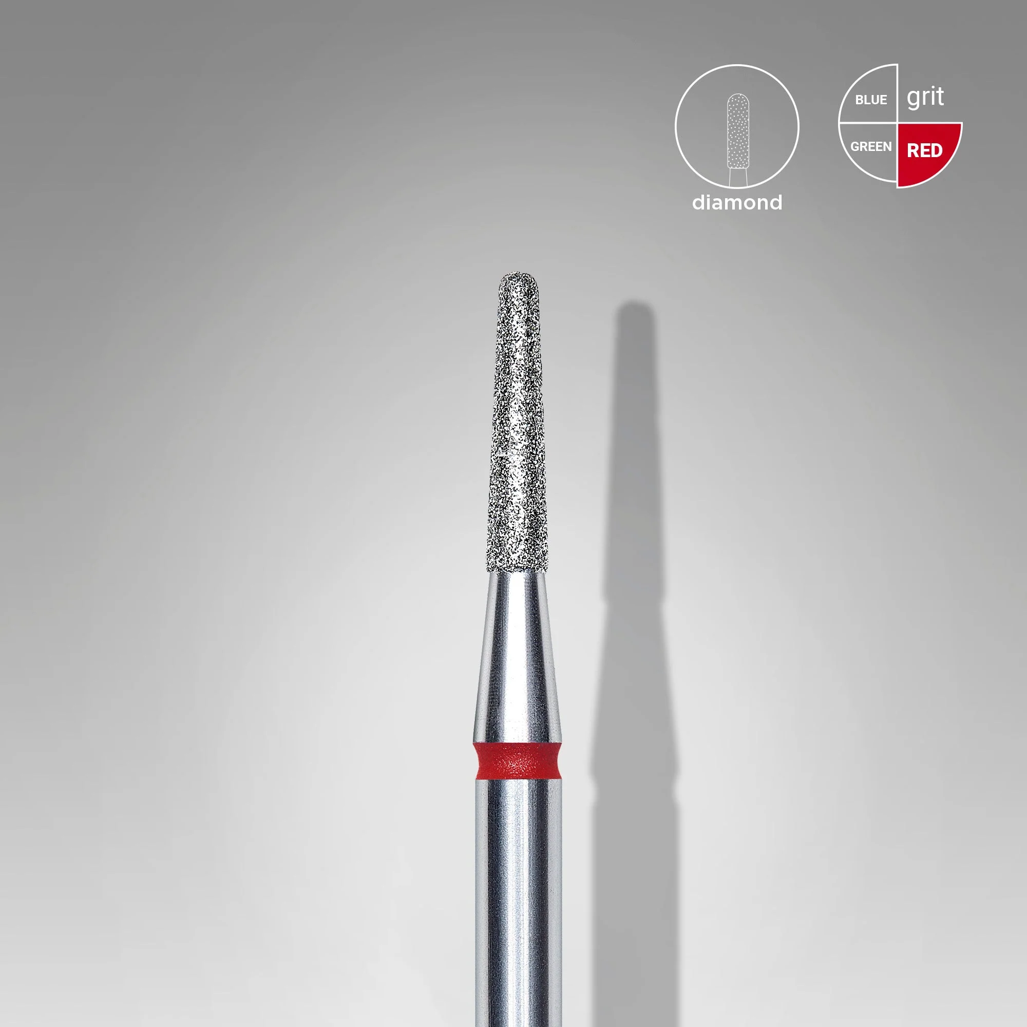 STALEKS EXPERT Frez diamentowy „stożek ścięty” czerwony, średnica 1,8 mm, część robocza 8 mm