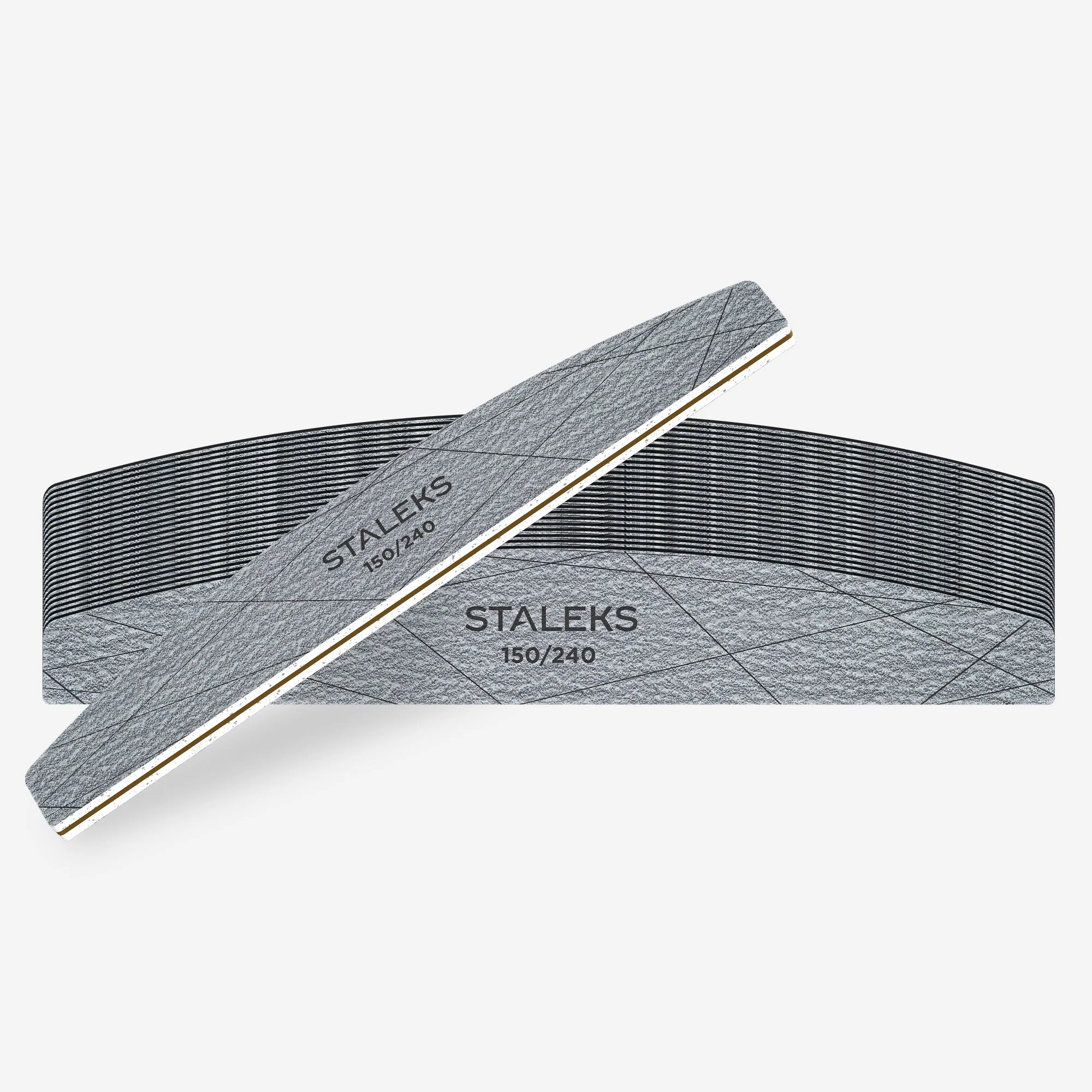 STALEKS SMART 40 Mineralny pilnik do paznokci w kształcie półksiężyca, ziarnistość 150/240 (25 szt.) - Image 3