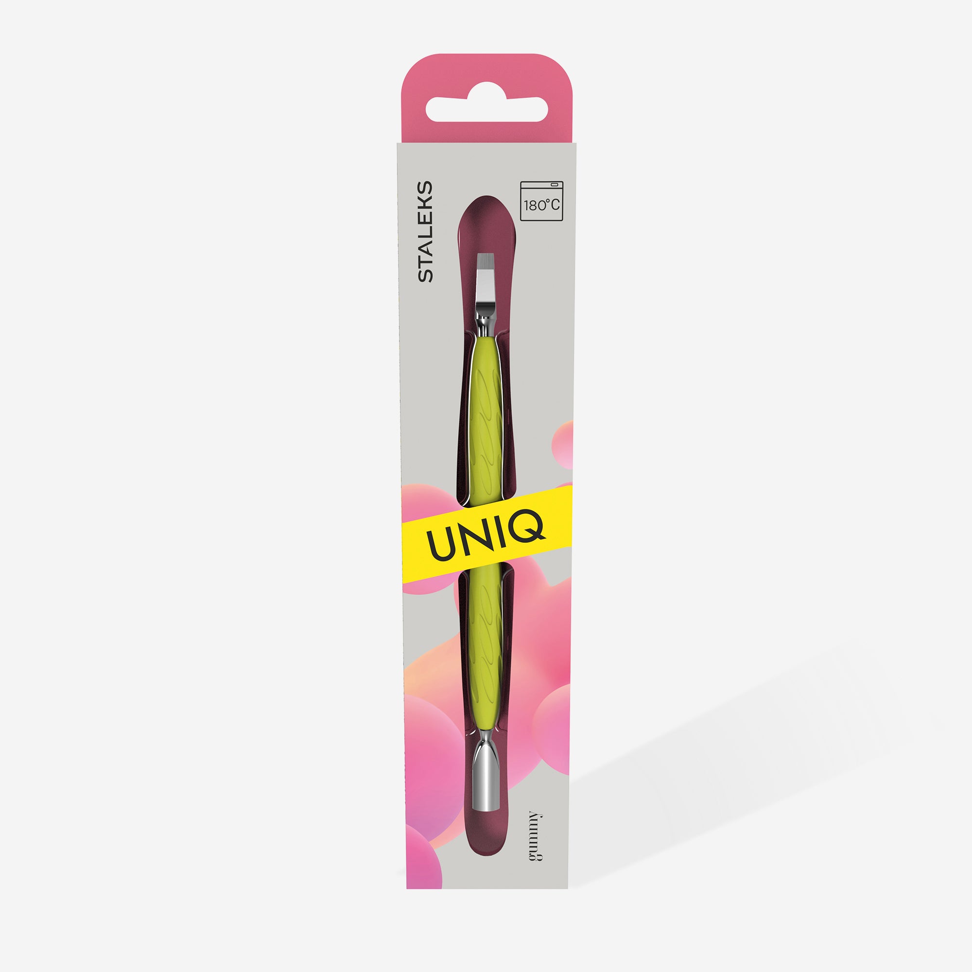STALEKS UNIQ 10 TYPE 5 Gummy Pusher okrągły wąski i ostrze proste (Żółty) - Image 4